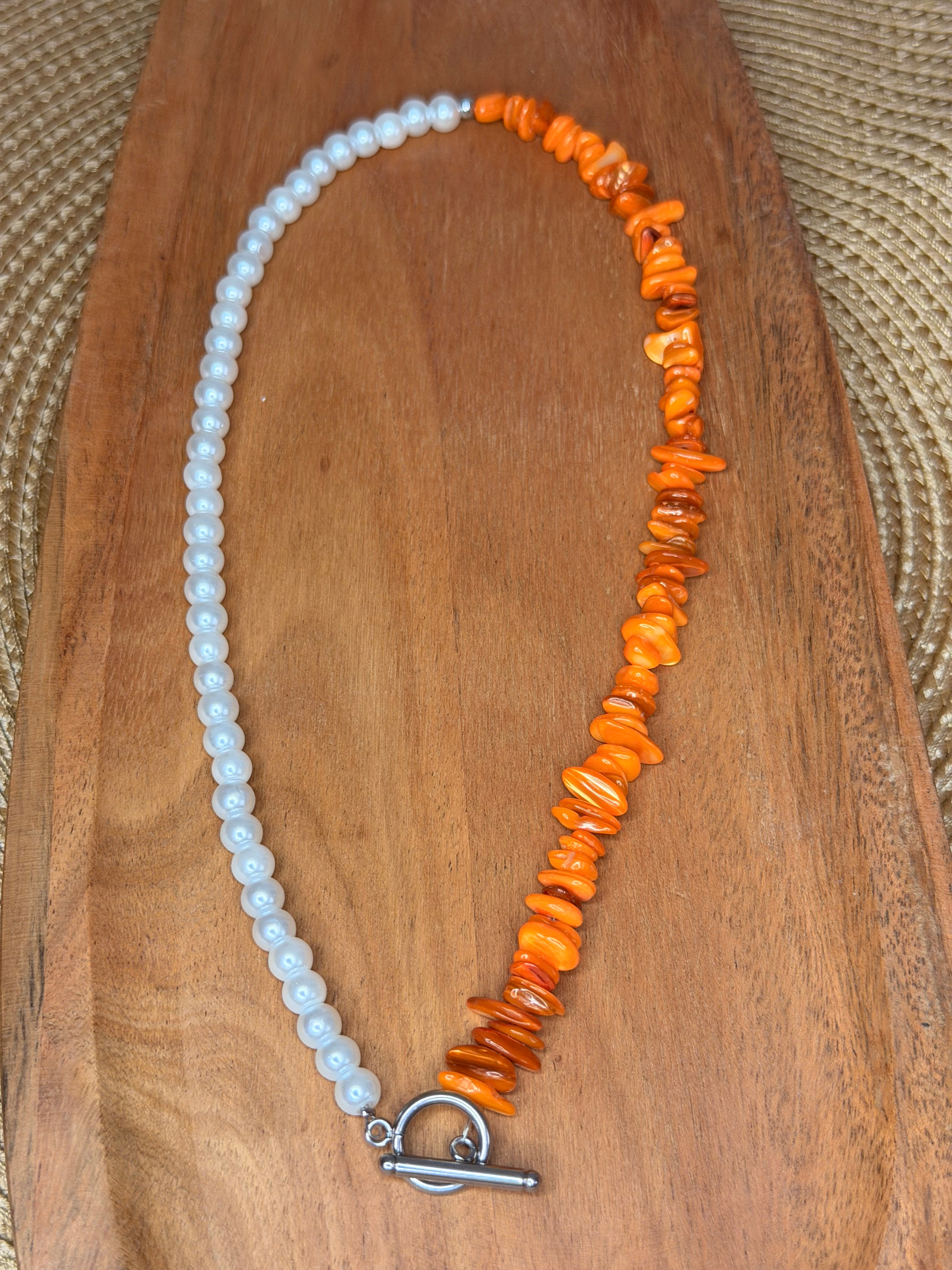 Orange & pearl