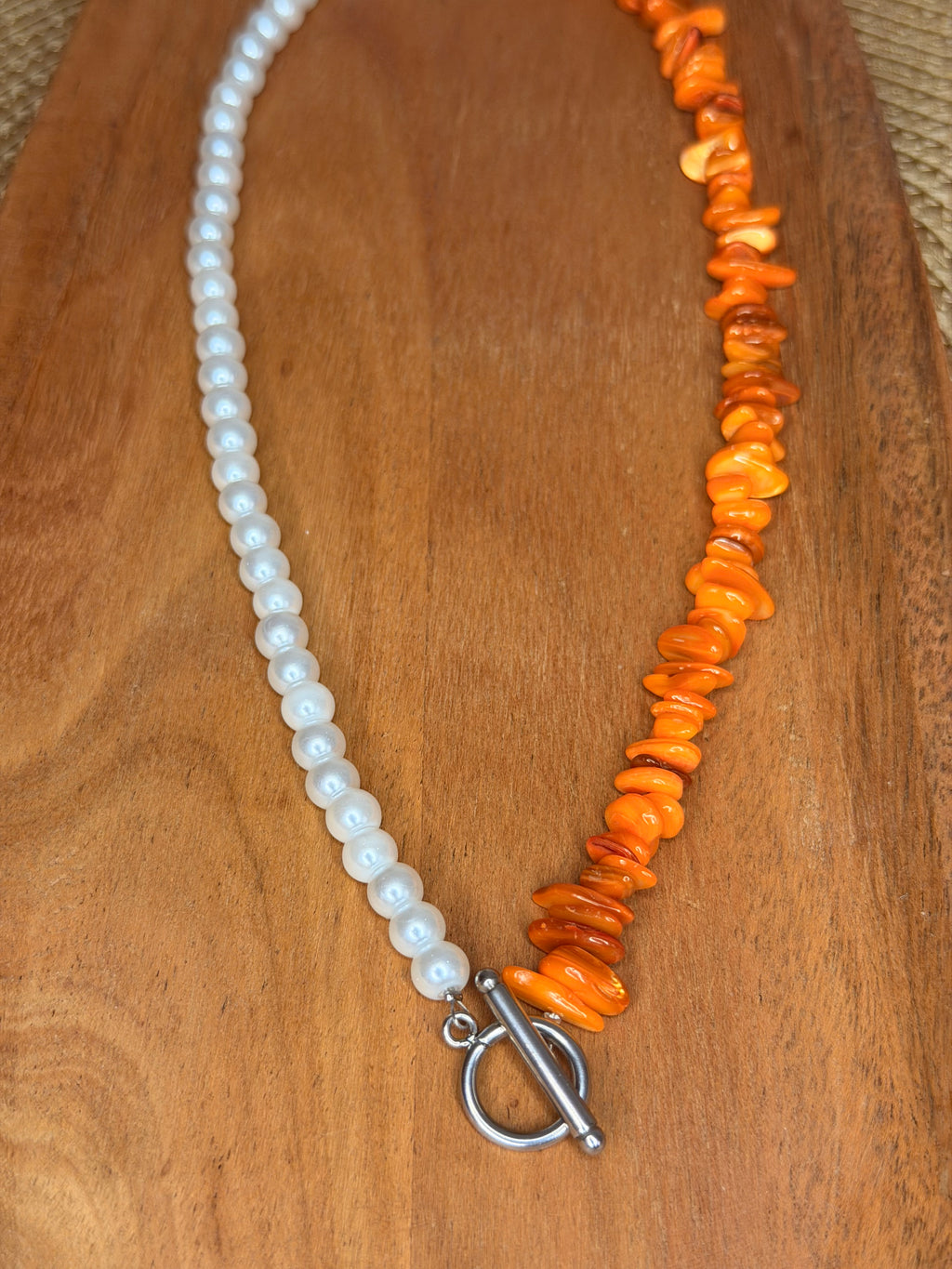 Orange & pearl