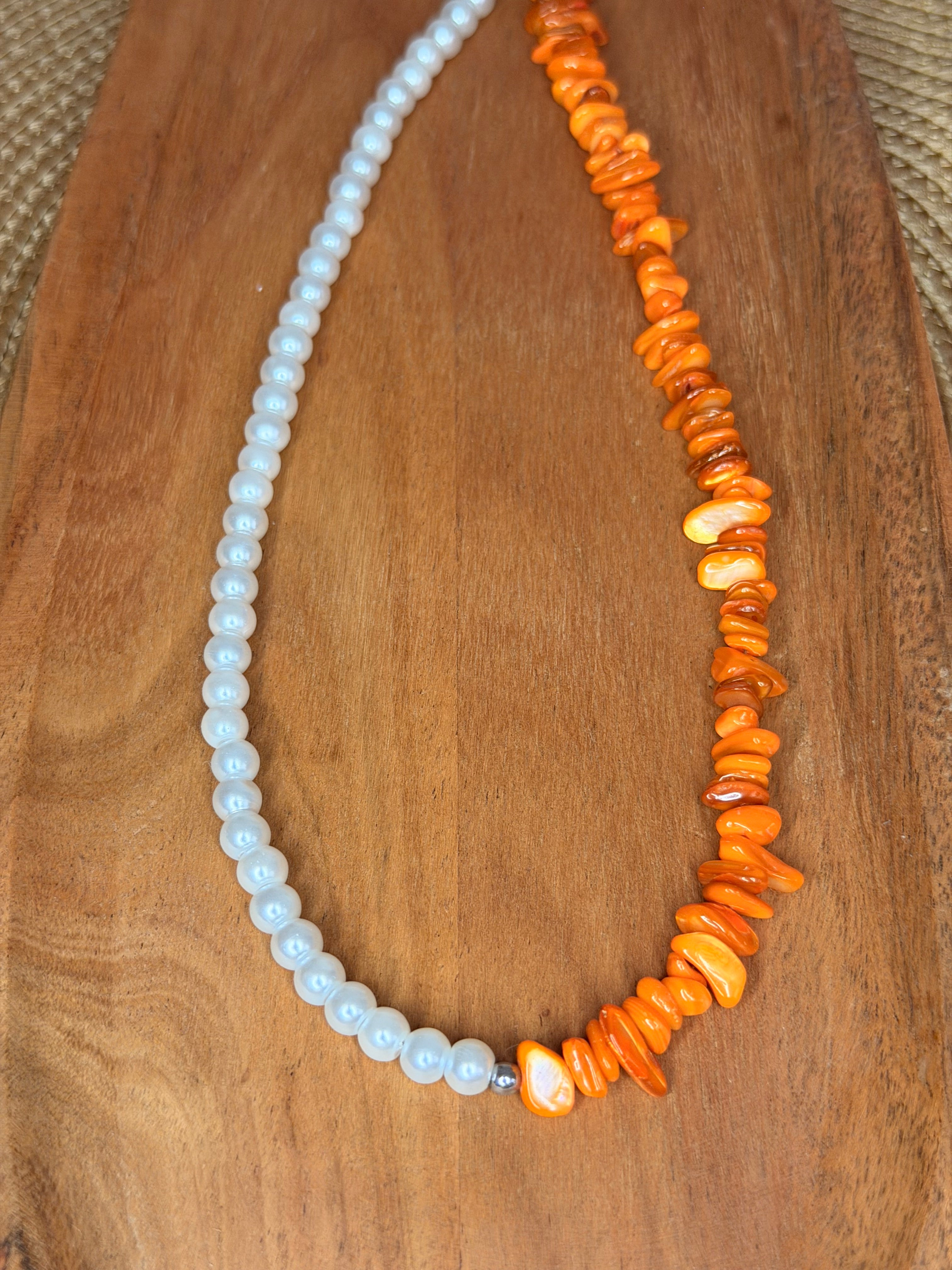 Orange & pearl
